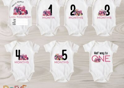 Pink Tractor Adventure Milestone Set of 13
